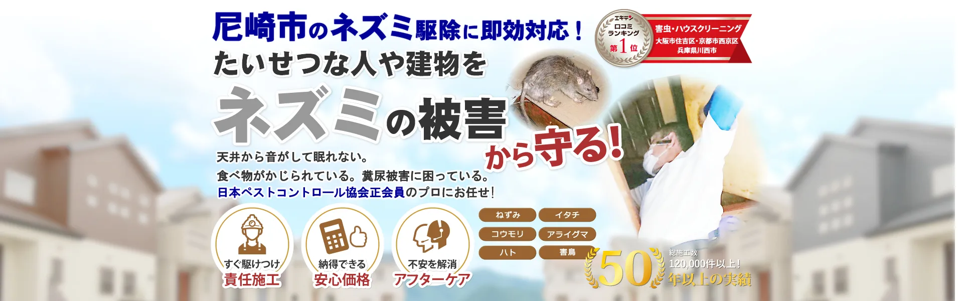 尼崎市のネズミの被害や駆除ならトータルクリーン