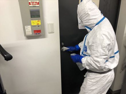 堺市・宿泊施設の新型コロナウイルス予防消毒除菌作業の事例の処理後写真(2)
