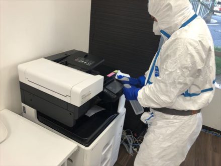 堺市・宿泊施設の新型コロナウイルス予防消毒除菌作業の事例の処理前写真（拡大）