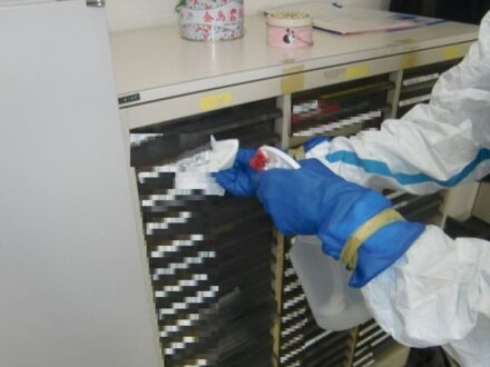 大阪市・社屋の新型コロナウイルス消毒除菌の事例の処理前写真(2)