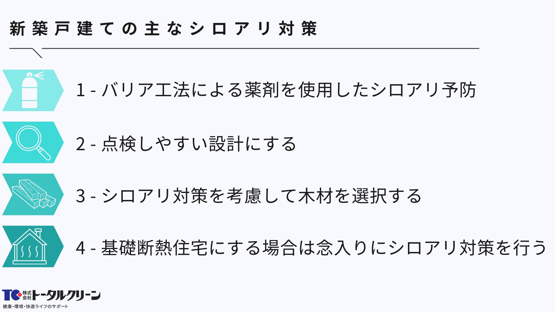 新築戸建ての主なシロアリ対策