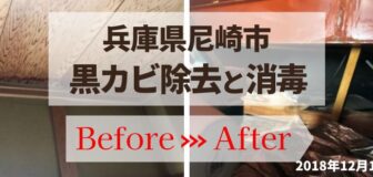 兵庫県尼崎市・個人宅の黒カビ除去と消毒除菌作業の事例