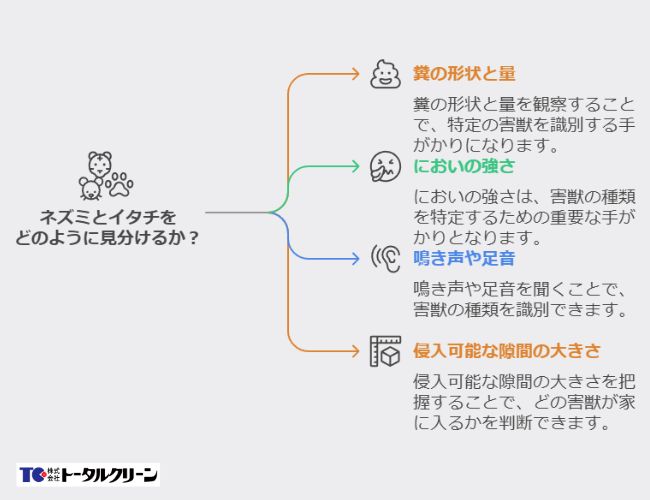 被害状況でネズミとイタチを見分ける