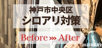 神戸市中央区・1F店舗 勝手口木部 シロアリ駆除の事例の駆除