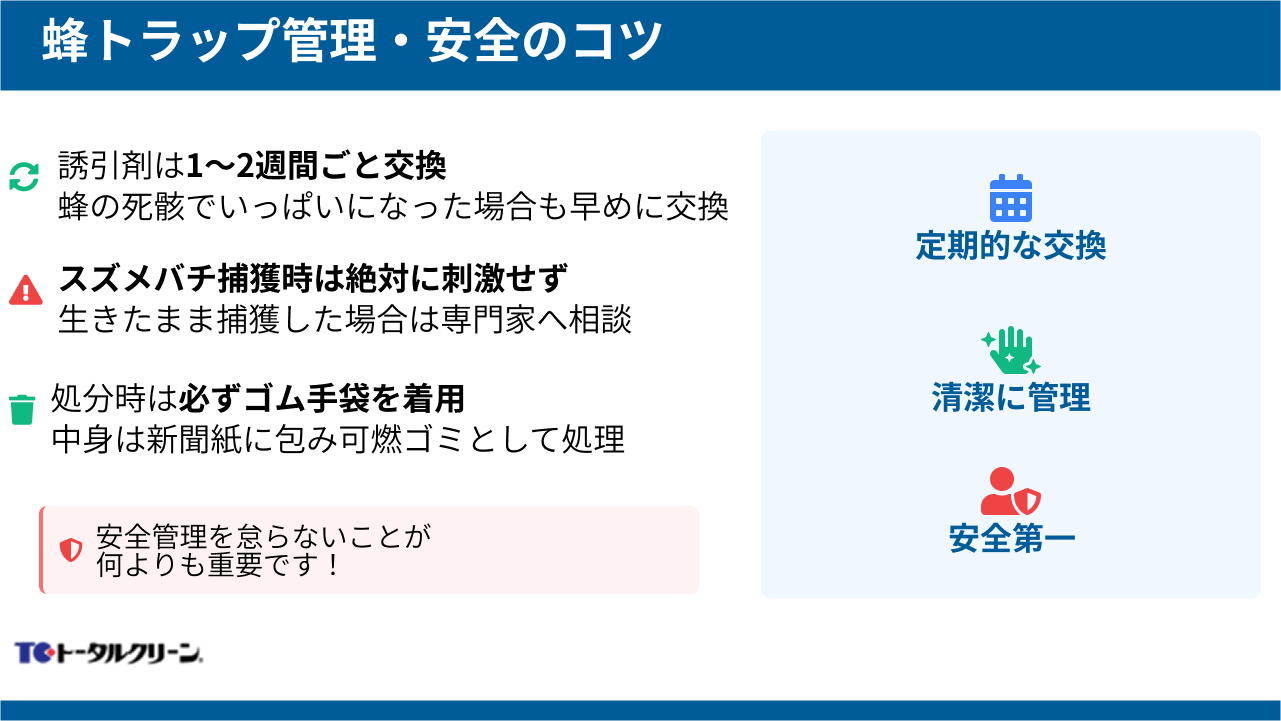 蜂トラップ管理・安全のコツ