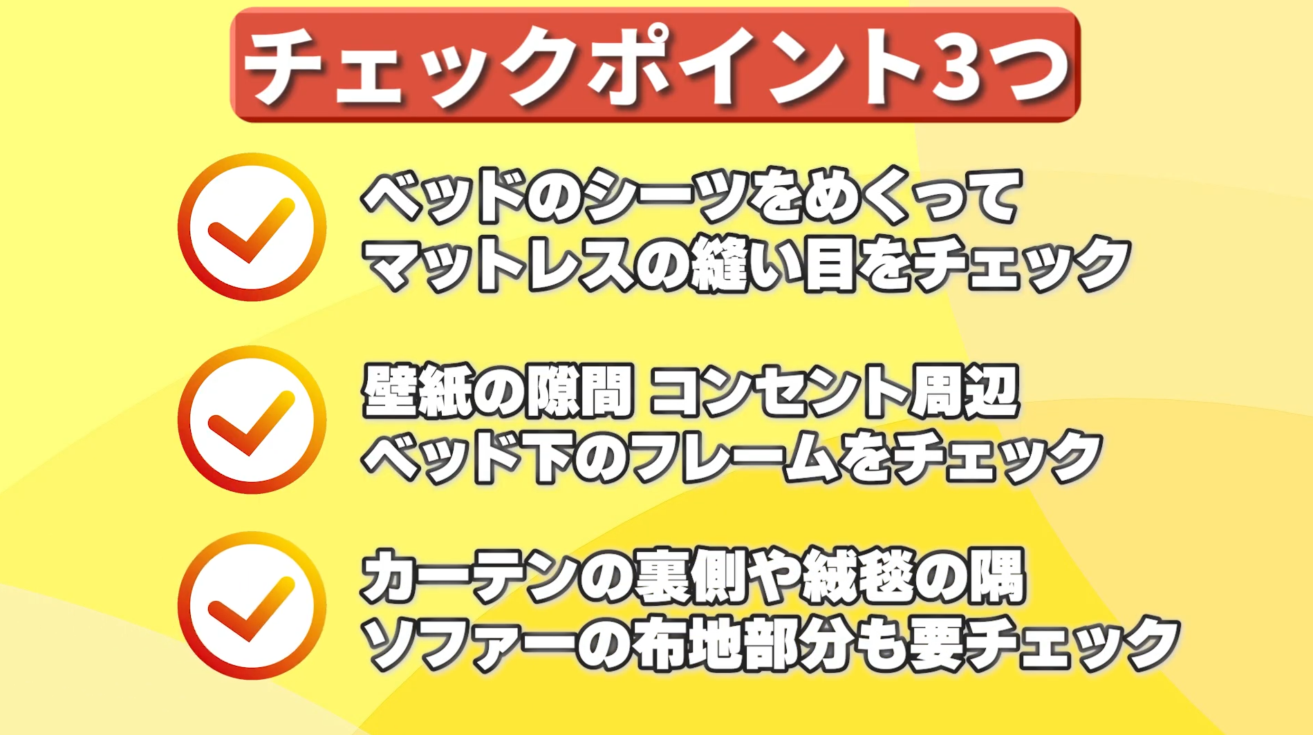 ホテルでのトコジラミチェックポイント