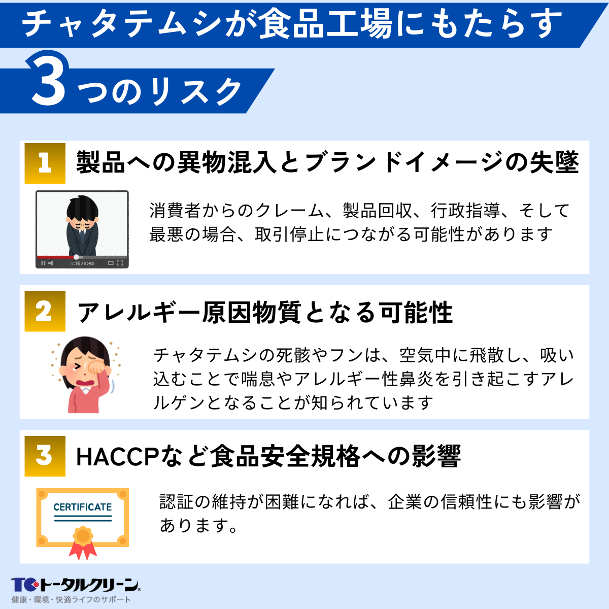 チャタテムシが食品工場にもたらす3つの重大リスク