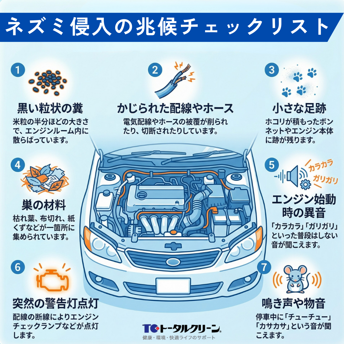 ネズミ侵入の兆候チェックリスト