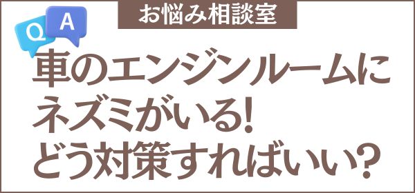 車のエンジンルームにネズミがいるのですが、どう対策すればいいですか？