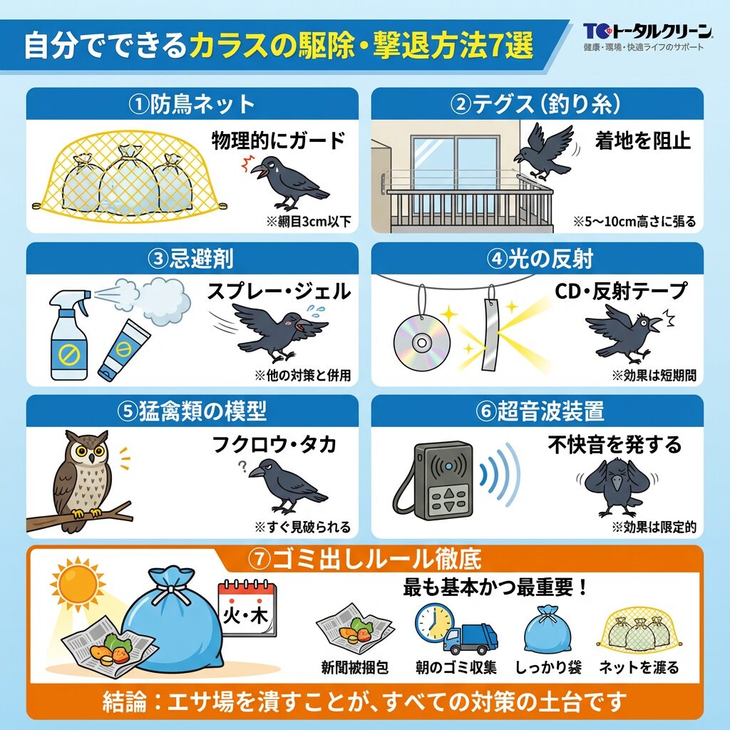 自分でできるカラスの駆除・撃退方法7選