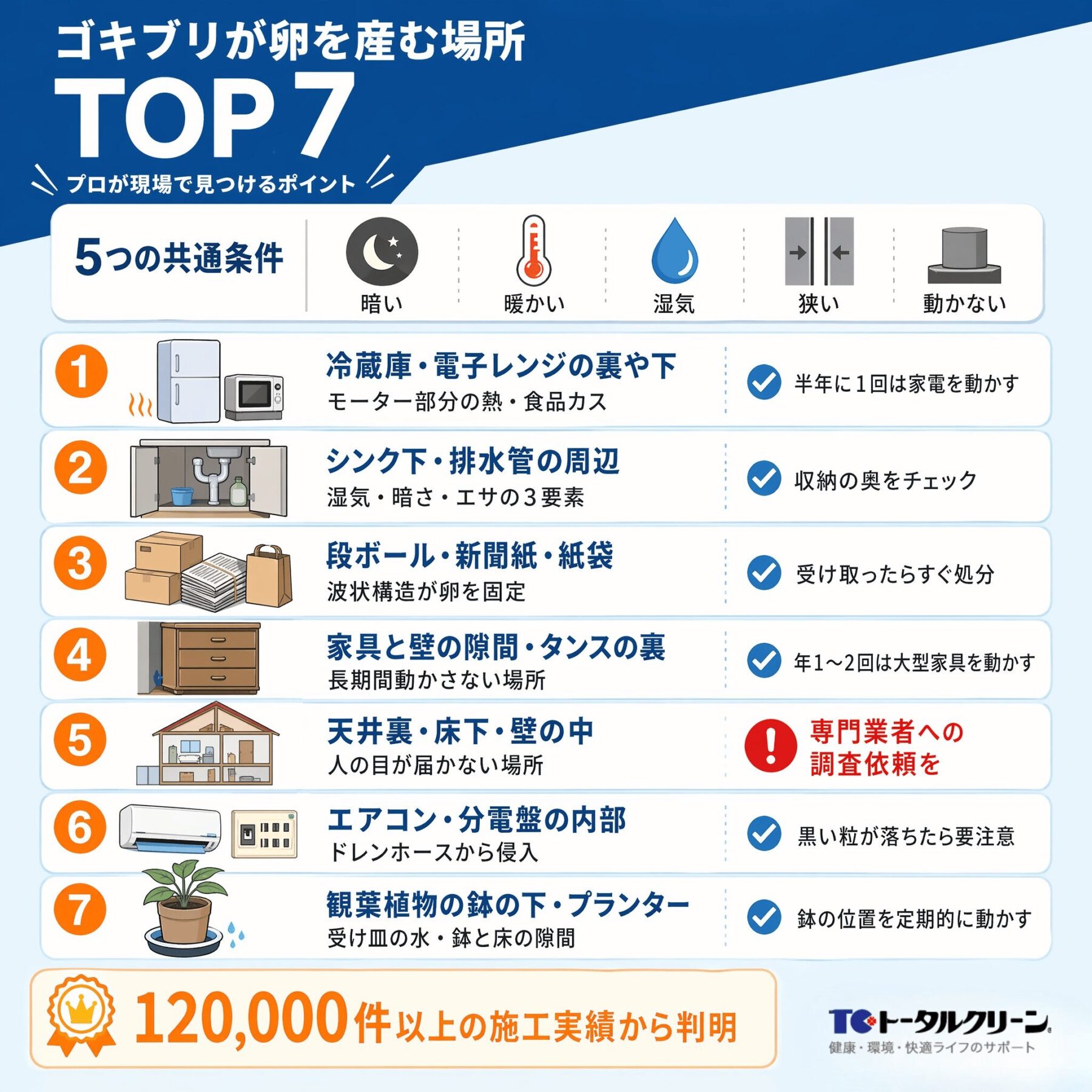 ゴキブリが卵を産む場所TOP7
