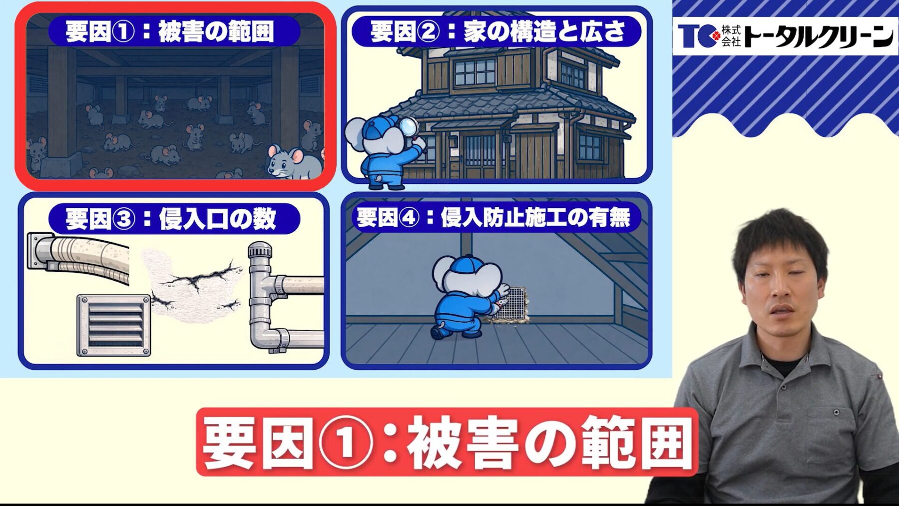 ネズミ駆除費用に差が生まれる要因①被害の範囲