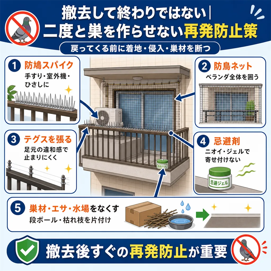 撤去して終わりではない｜二度と巣を作らせない再発防止策
