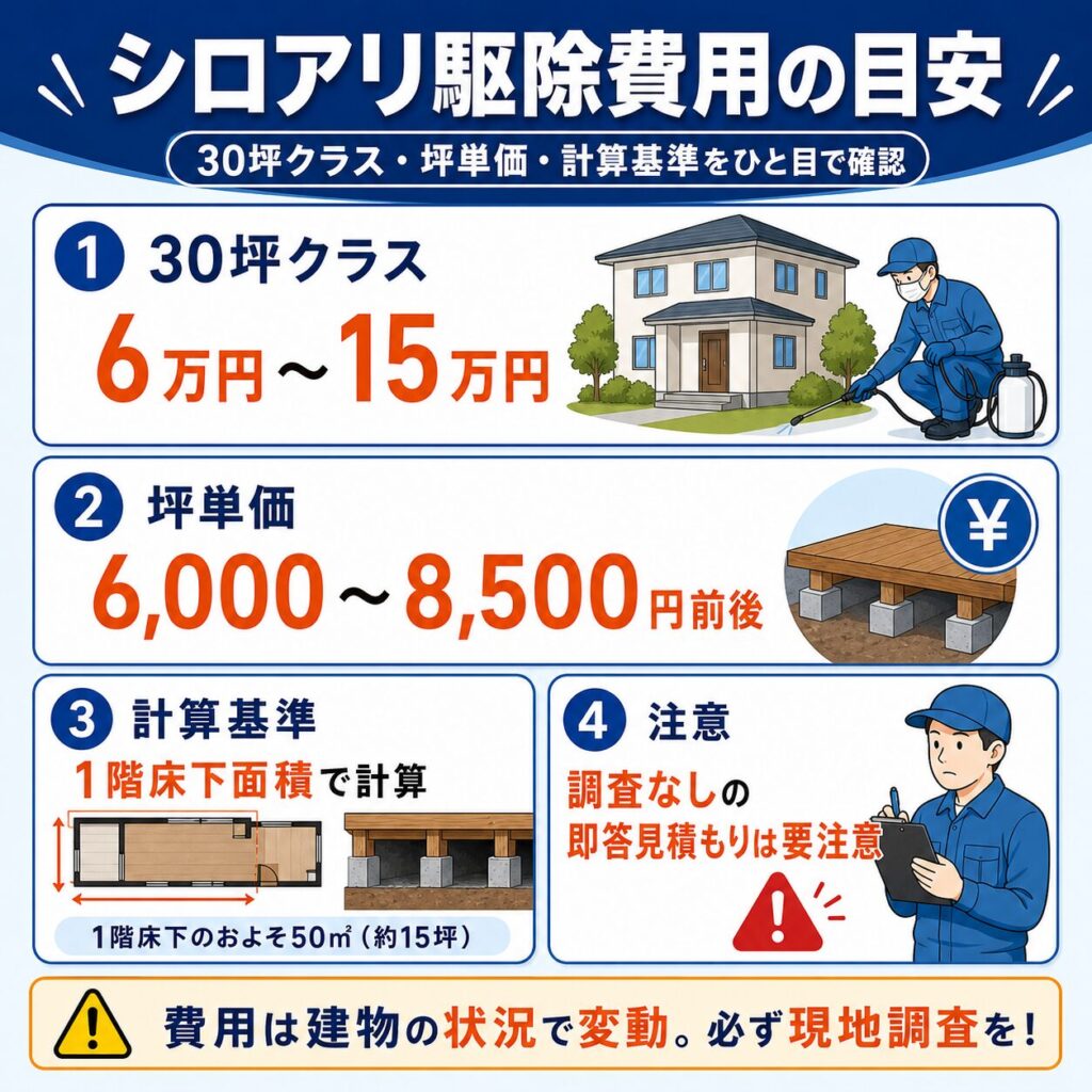 結論｜シロアリ駆除費用の相場と坪数別の総額の目安 (1)