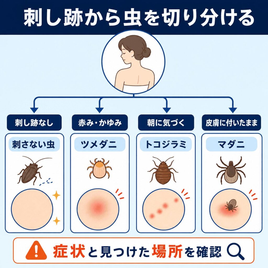 【刺し跡から逆引き】かゆみと跡の出方で「刺す虫」かを切り分ける