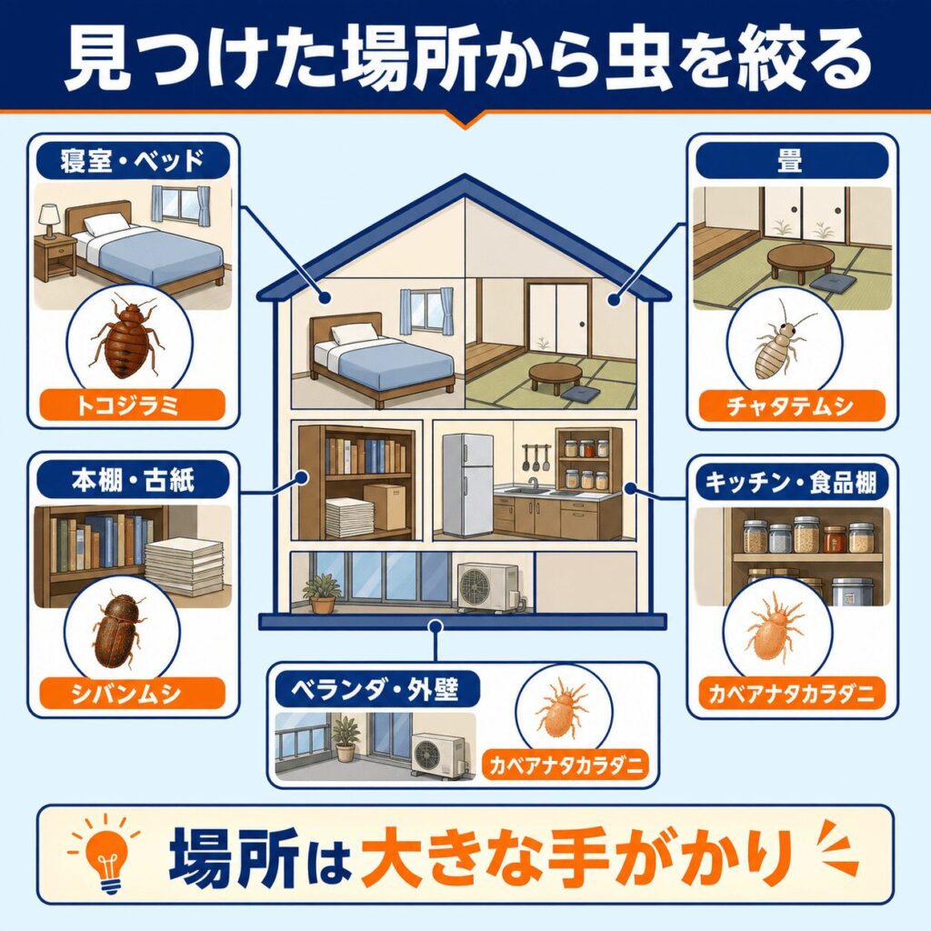 【場所別】寝室・畳・本棚・ベランダ・キッチンで疑うべき虫