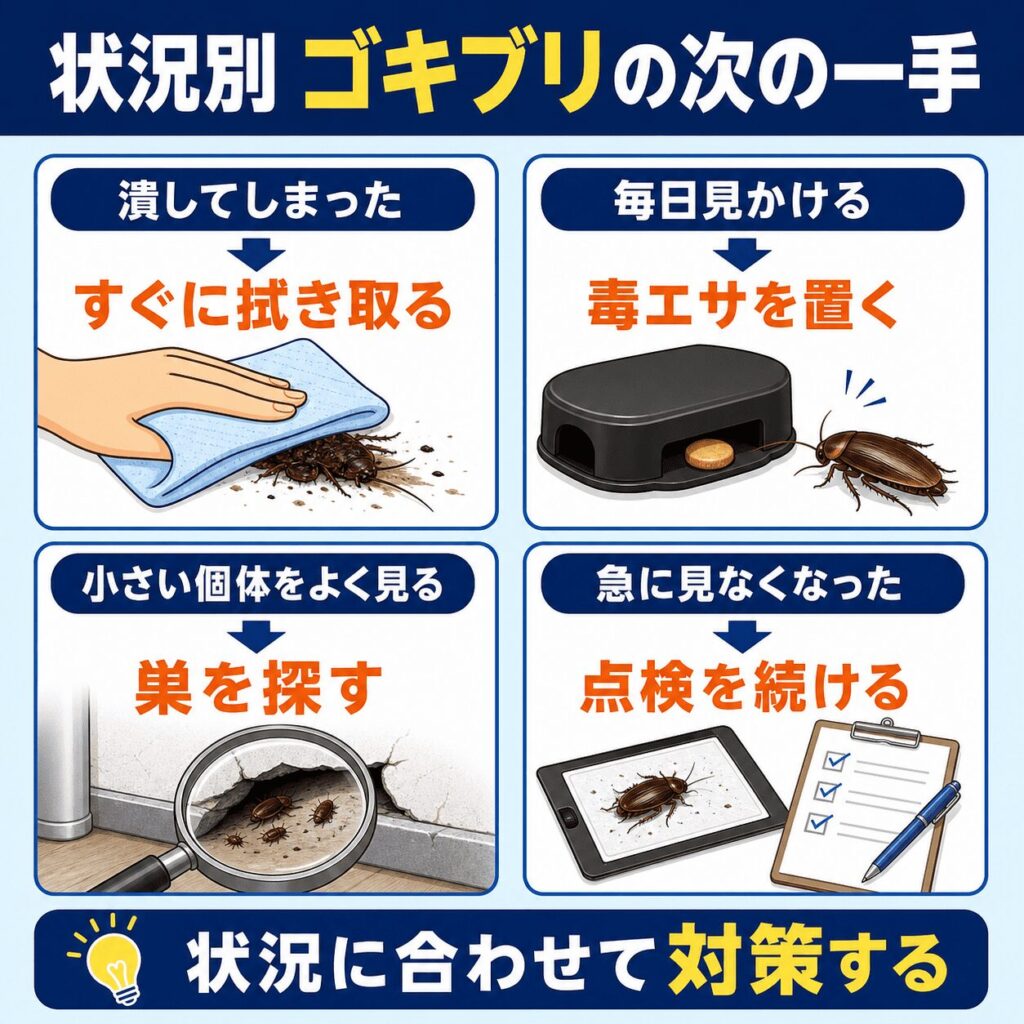 【状況別の対応】もう潰してしまった／毎日出る／急に見なくなった