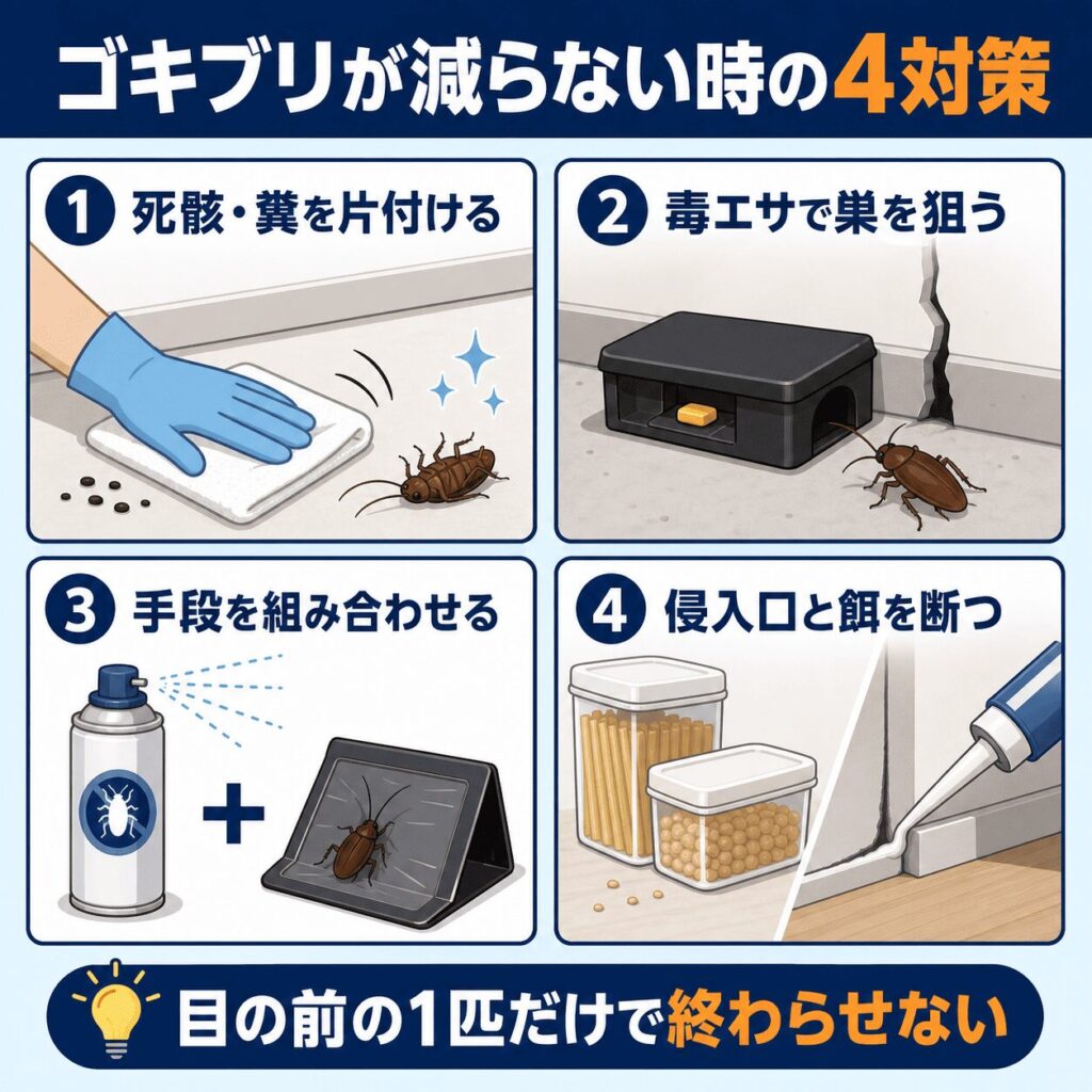 ゴキブリが減らない状態から抜け出すための対策
