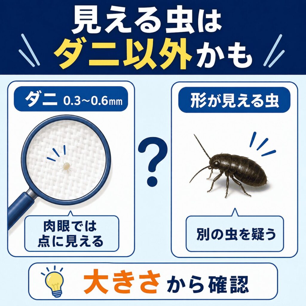 ダニ以外の虫を先に疑うべき状況