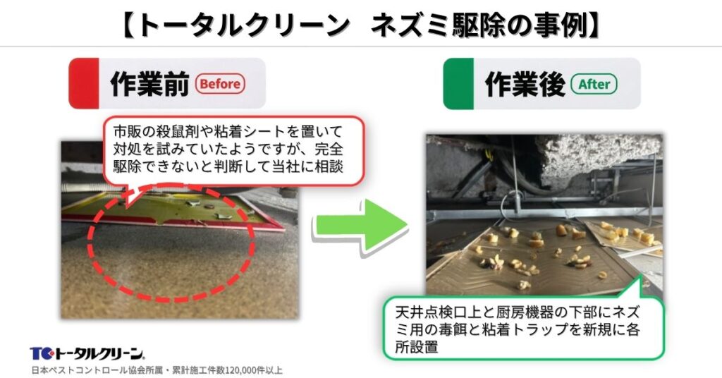 トータルクリーン 大阪市天王寺区・飲食店舗のネズミ駆除の事例