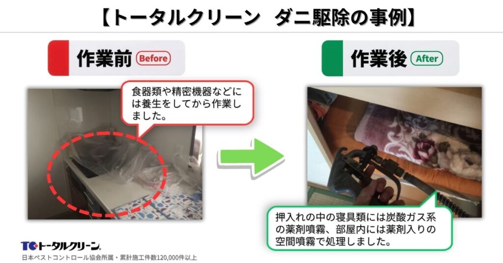 トータルクリーン 尼崎市・マンション（個人宅）のダニ駆除の事例