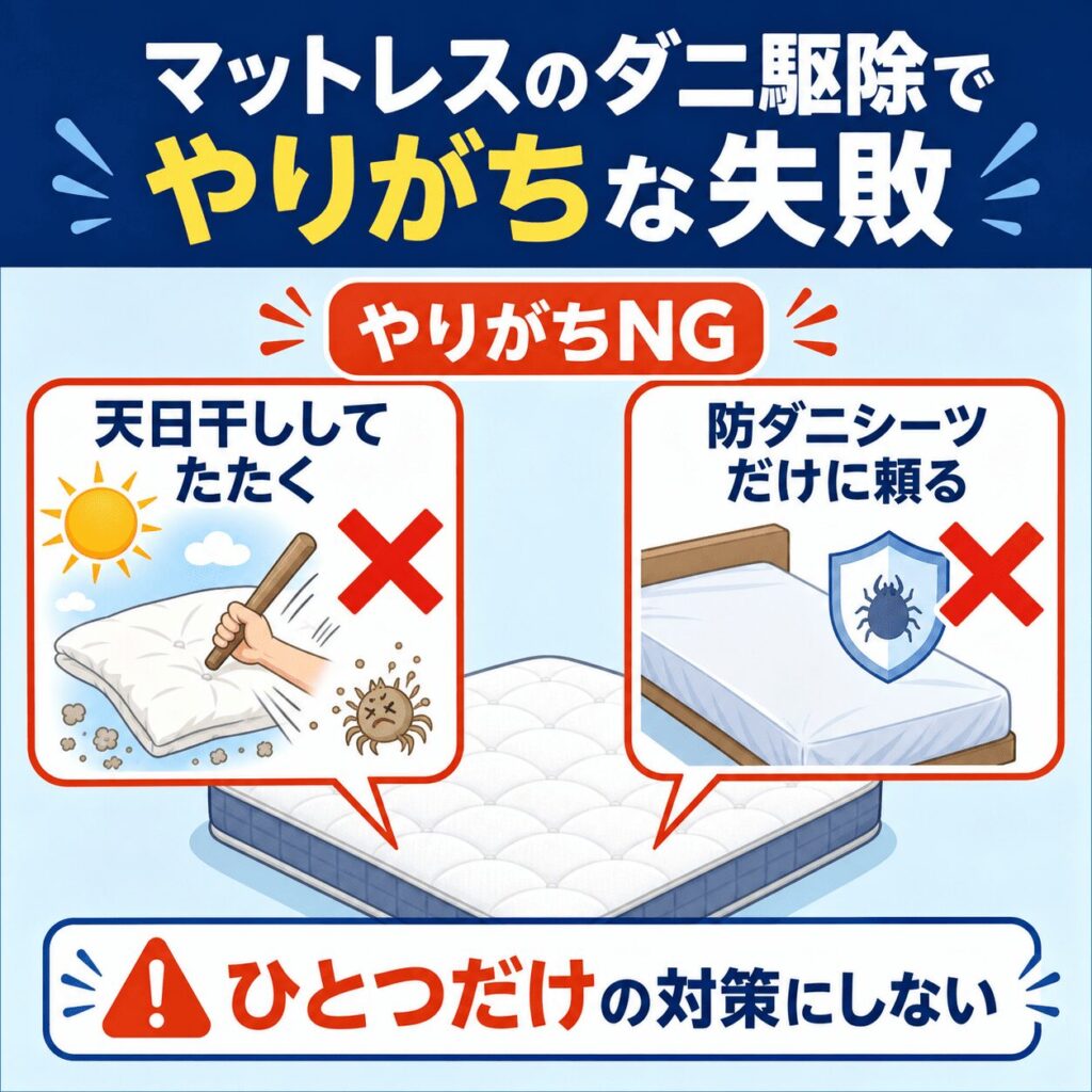マットレスのダニ駆除でやりがちな失敗