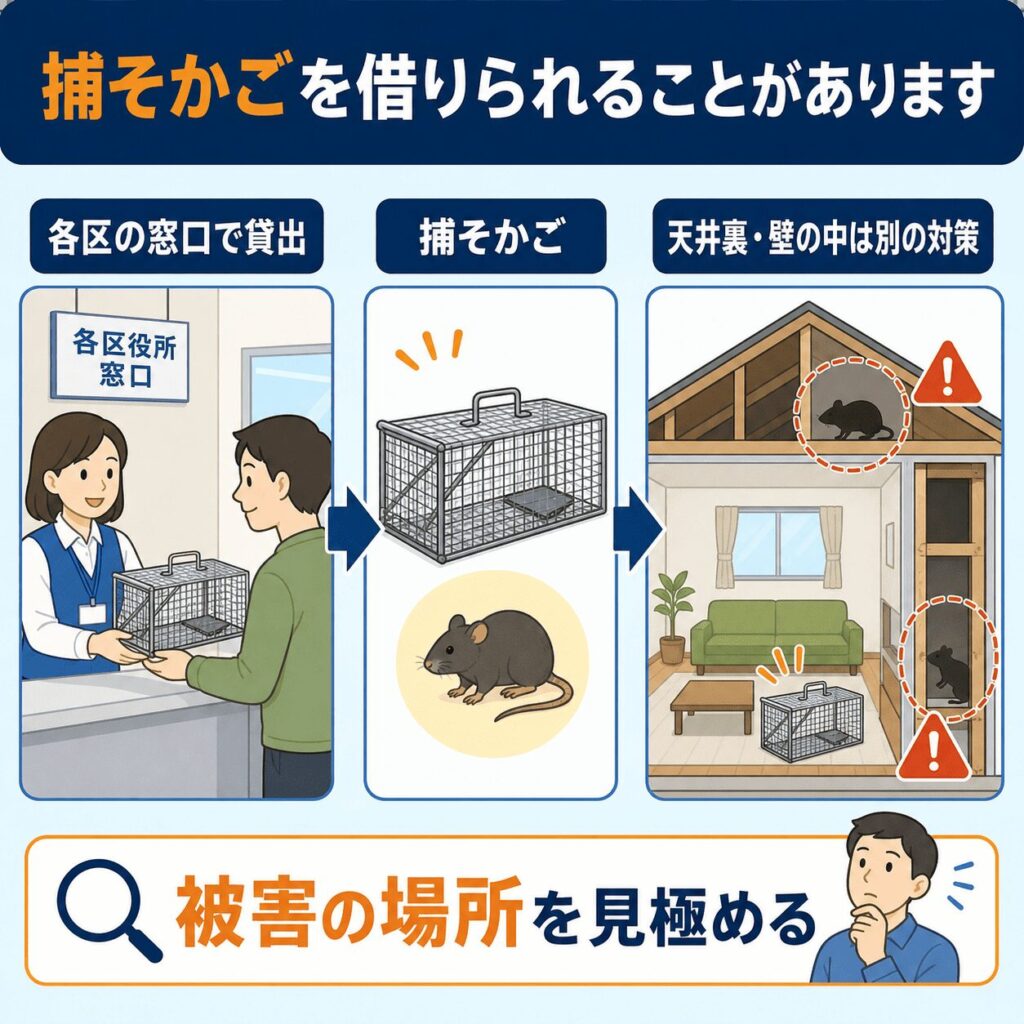 大阪市がネズミ駆除対策アイテムを貸してくれることがあります