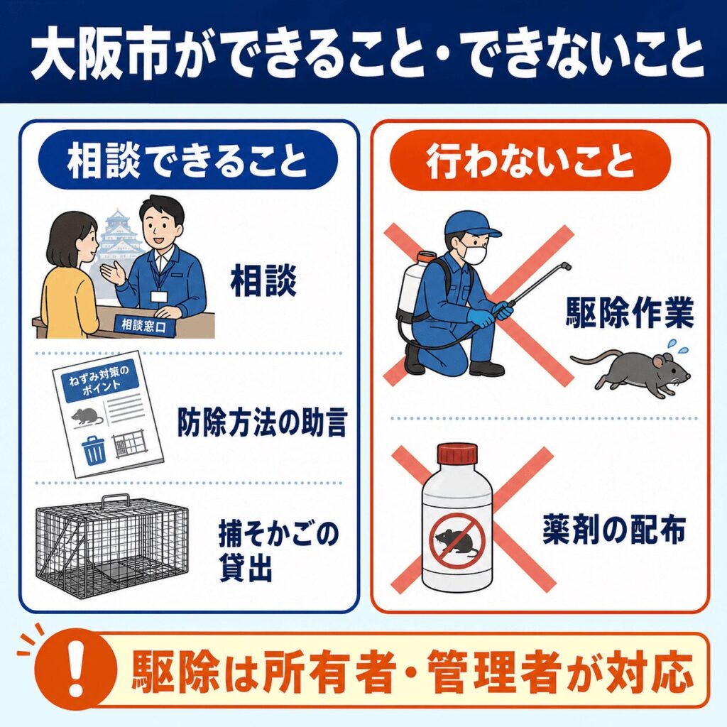 大阪市はネズミの駆除をしてくれるのか