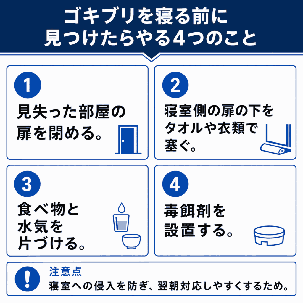 夜にゴキブリをみつけたら寝る前にやるべき対応