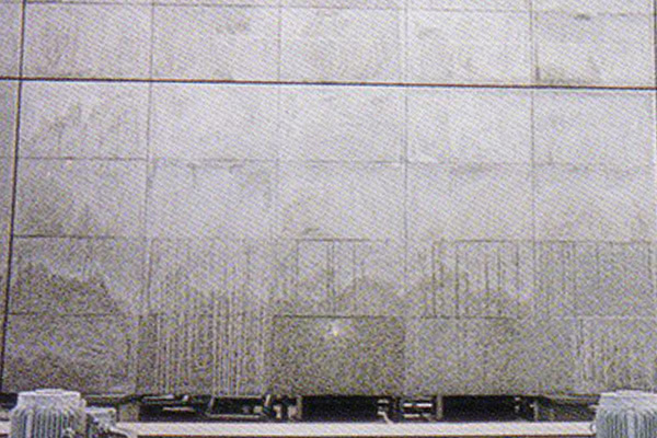 尼崎市の事例の御影石（外壁）の洗浄前