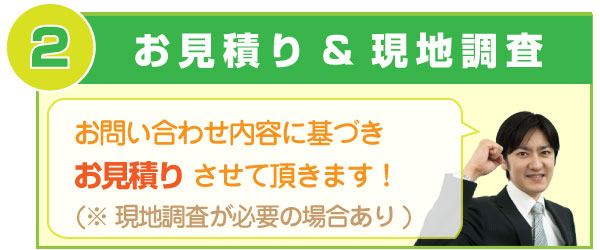 2.現地調査&見積もり 2.現地調査&見積もり