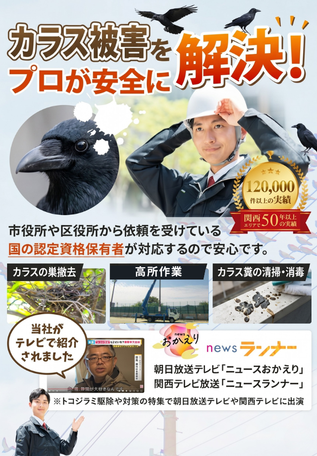 カラス被害をプロが安全に解決